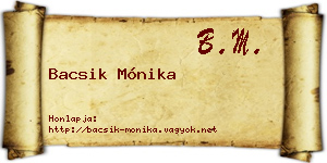Bacsik Mónika névjegykártya