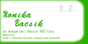 monika bacsik business card